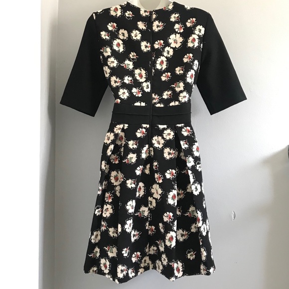 Zara Floral Block Fit & Flare Dress in Black • S - Picture 5 of 7